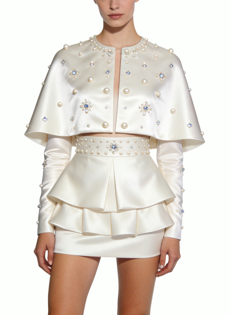 Mature and Stylish Two-Piece Jacket and Skirt Set