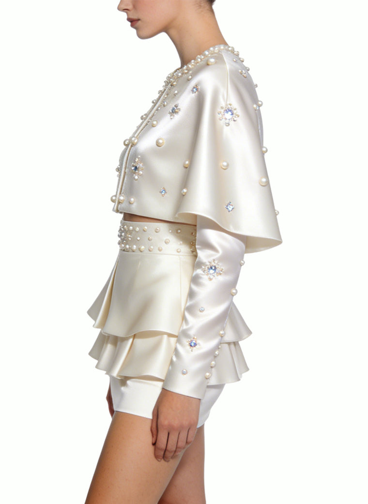 Mature and Stylish Two-Piece Jacket and Skirt Set