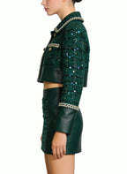 Channel-Style Two-Piece Jacket and Skirt Set