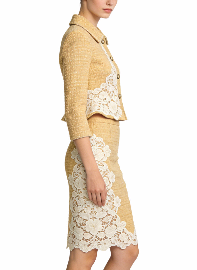 Women's Lapel Jacket and Pencil Skirt Two-Piece Set