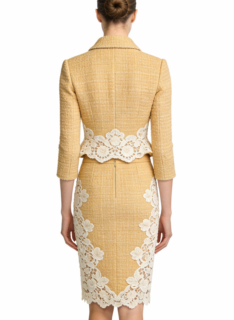 Women's Lapel Jacket and Pencil Skirt Two-Piece Set