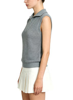 Women's Relaxed-Fit Half-Zip Cutout Top